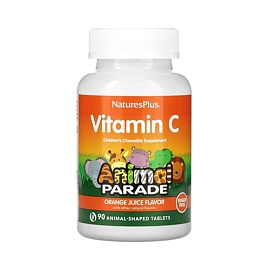NaturesPlus Vitamin C Animal Parade 90 animal-shaped tablets Orange Juice
