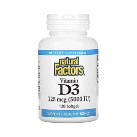 Natural Factors Vitamin D3 5000 IU 120 Softgels
