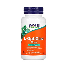 NOW L-OptiZinc 30 mg 100 Veg Capsules 