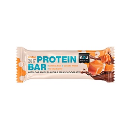 SOJ Protein Bar 50 g With Caramel Flavor & Milk Chocolate 