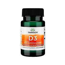 Swanson Vitamin D3 1000 IU 25 mcg 30 capsules 