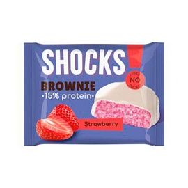 Fitnes Shock Protein Brownie 50 g Strawberry