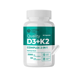 Natural Time Quality D3+K2 60 Caps 