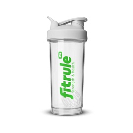 Шейкер Fitrule 600 ml Прозрачный с белой крышкой  