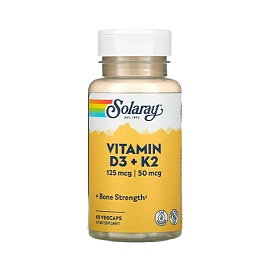 Solaray Vitamin D3 + K2 125 mcg | 50 mcg 60 vegcaps