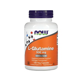 NOW L-Glutamine 500 mg 120 Veg Capsules 
