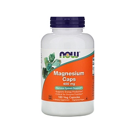 NOW Magnesium Caps 400 mg 180 Veg Capsules  