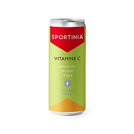 Sportinia Vitamine C 330 ml Sugar Free Апельсин Яблоко Груша