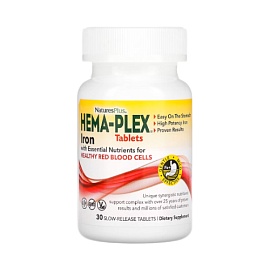 NaturesPlus Hema-Plex Iron 30 slow-release tablets (банка)