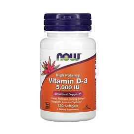 NOW Vitamin D-3 5.000 IU 120 softgels