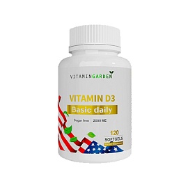 Vitamin Garden Vitamin D3 2000 Basic Daily 120 Caps