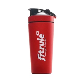 FitRule Шейкер Алюминивый с прозрачной вставкой 700 ml Красный