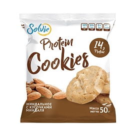 Solvie Protein Cookies 50 g Миндальная с кусочками миндаля