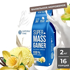 Natural Time Super Mass Gainer 2000 g Vanilla Ice Cream 