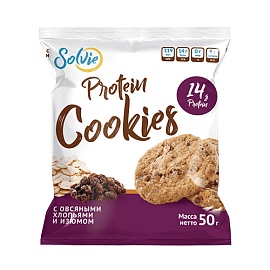 Solvie Protein Cookies 50 g Овсяными хлопьями и изюмом