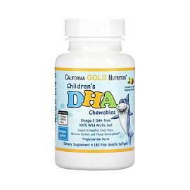 California Gold Nutrition Children's DHA Chewables 180Fish Gelatin