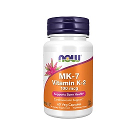 NOW Vitamin MK-7 Vitamin K-2 100 mcg 60 veg capsules 