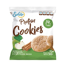 Solvie Protein Cookies 50 g Яблочное с корицей и кусочками яблок 