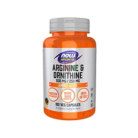 NOW Sports  Arginine & Ornithine 500 mg / 250 mg 100 veg caps 