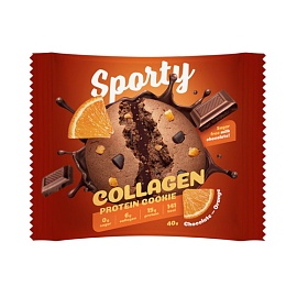 Sporty Protein Cookie Collagen 40 g Chocolate - Orange