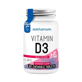 Nutriversum Vitamin D3 60 chewable tablets Raspberry