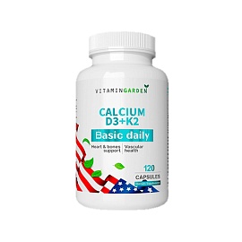 Vitamin Garden Calcium D3+K2 Basic Daily 120 Caps