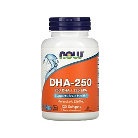 NOW DHA-250 Fish Oli 120 Softgels