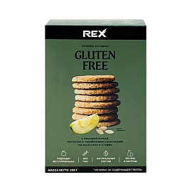Protein Rex Печенье на сырье Gluten Free 200 g С рисовой мукой, яблоком и тыквеными семечками