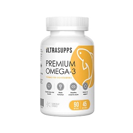 UltraSupps Premium Omega 3 90 Softgels 