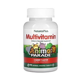 NaturesPlus Multivitamin Animal Parade 90 animal-shaped tablets Cherry