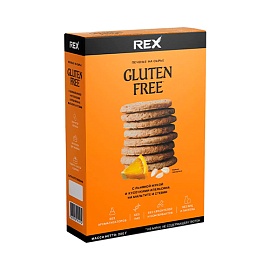 Protein Rex Печенье на сырье Gluten Free 200 g С льняной мукой и кусочками апельсина 