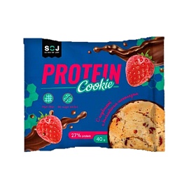 SOJ Protein Cookie 40 g С клубникой и натуральным шоколадом 