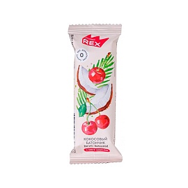 Protein Rex Кокосовый батончик + МСТ Масло 40 г Вишня