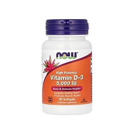 NOW Vitamin D-3 5.000 IU 30 Softgels 