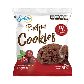 Solvie Protein Cookies 50 g Шоколадное с клюквой 